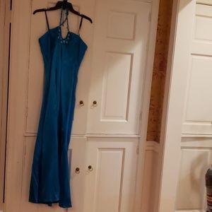 Silk Laundry by Shelli Segal Long Turquoise dress